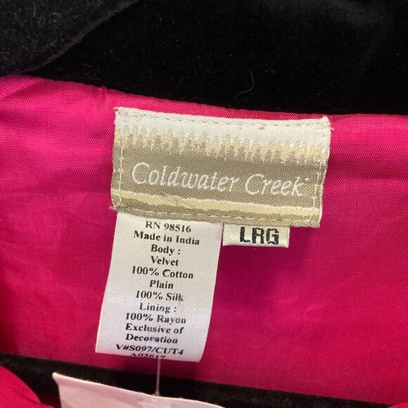 NEW Coldwater Creek Silk Velvet Blazer Jacket Womens Large Mixed Media Floral - Picture 4 of 15